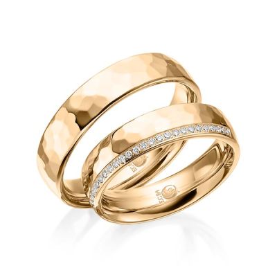 Trauringe / Eheringe Roségold 585 / 0,14 ct. / tw,si