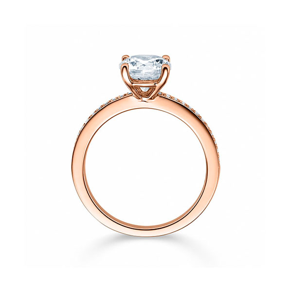 Verlobungsring <br>Rotgold 750 / 0,199 ct.