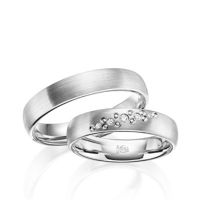 Trauringe / Eheringe Weißgold 585 / 0,046 ct. / tw,si