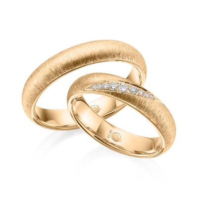 Trauringe / Eheringe Roségold 585 / 0,114 ct. / tw,si