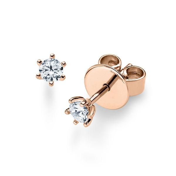 Ohrstecker Rotgold 585 / 0,20 ct.