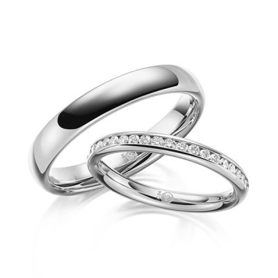 Trauringe / Eheringe Weißgold 585 / 0,30 ct. / tw,si