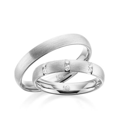 Trauringe / Eheringe Weißgold 585 / 0,12 ct. / tw,si