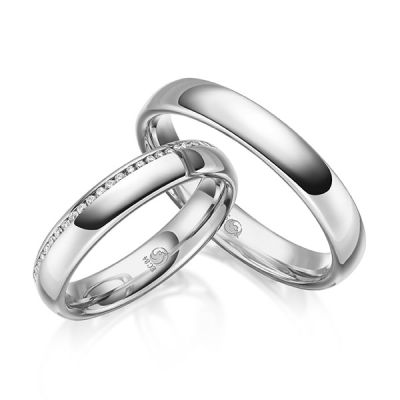 Trauringe / Eheringe Platin 950 / 0,145 ct. / tw,si
