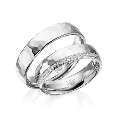 Trauringe / Eheringe Weißgold 585 / 0,14 ct. / tw,si