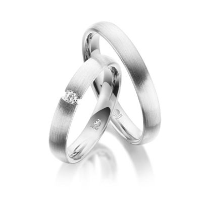 Trauringe / Eheringe Weißgold 585 / 0,07 ct. / tw,si