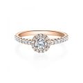Verlobungsring Rotgold 585 / 0,614 ct