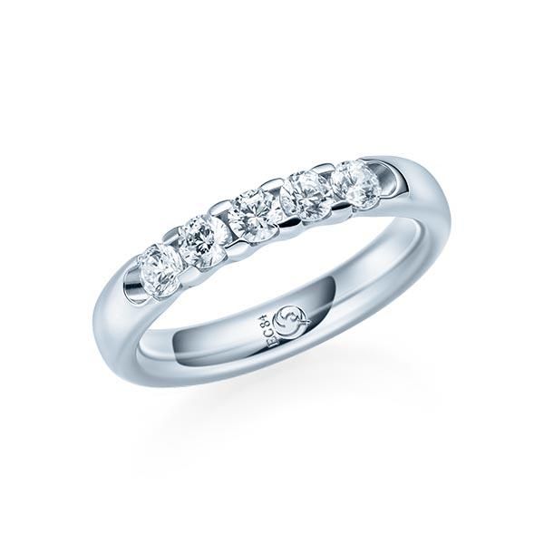 Memoire-Ring / Vorsteckring / Weißgold 585 / 0,50 ct.