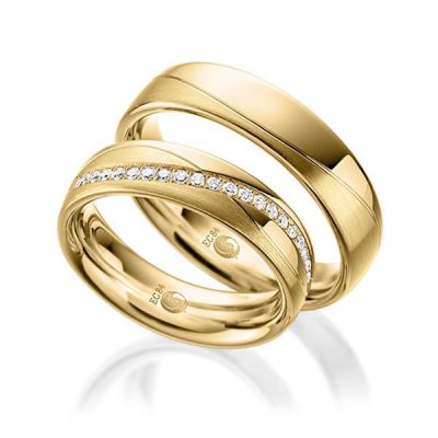 Trauringe / Eheringe Gelbgold 585 / 0,21 ct. / tw,si