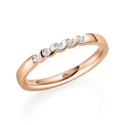 Memoire-Ring Rotgold 585 / 0,15 ct. / tw,si