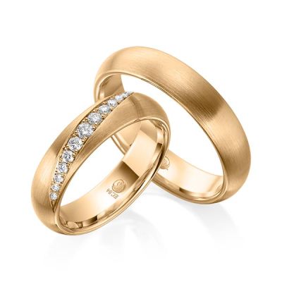 Trauringe / Eheringe Roségold 585 / 0,214 ct. / tw,si