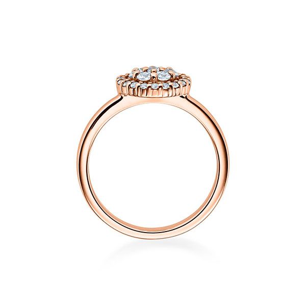 Verlobungsring / Rotgold 750 / 0,15 ct.