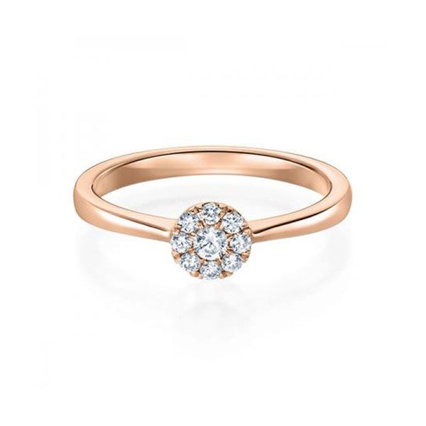 Verlobungsring / Rotgold 750 / 0,134 ct.