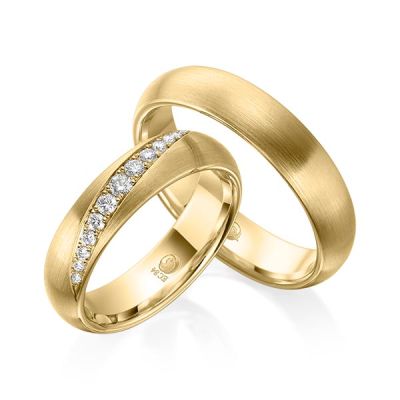 Trauringe / Eheringe Gelbgold 585 / 0,214 ct. / tw,si