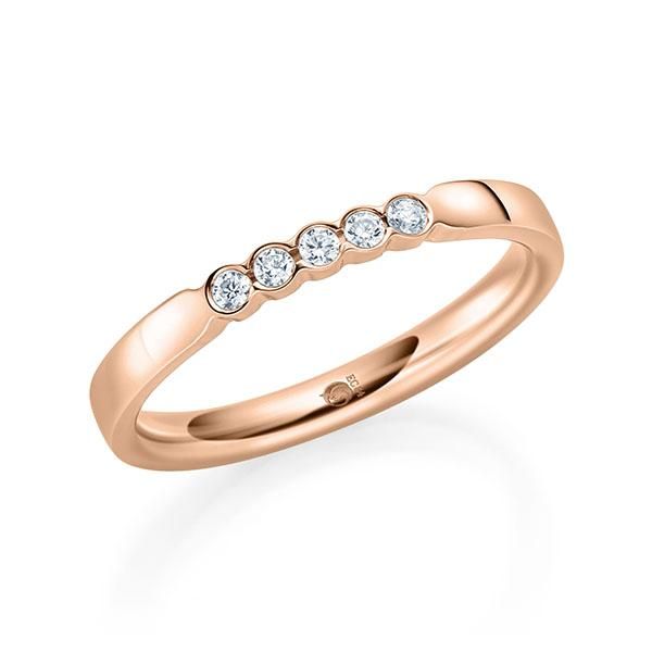 Memoire-Ring / Vorsteckring / Rotgold 585 / 0,15 ct.