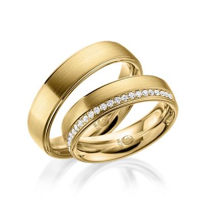 Trauringe / Eheringe Gelbgold 585 / 0,23 ct. / tw,si