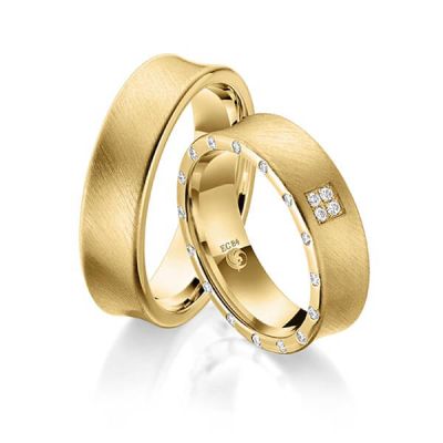 Trauringe / Eheringe Gelbgold 585 / 0,20 ct. / tw,si