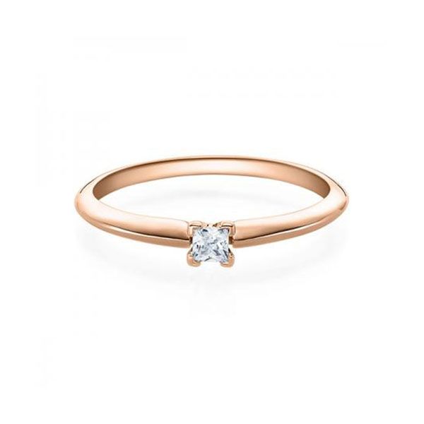 Verlobungsring / Rotgold 585 / 0,10 ct.