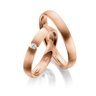 Trauringe / Eheringe Rotgold 585 / 0,07 ct. / tw,si