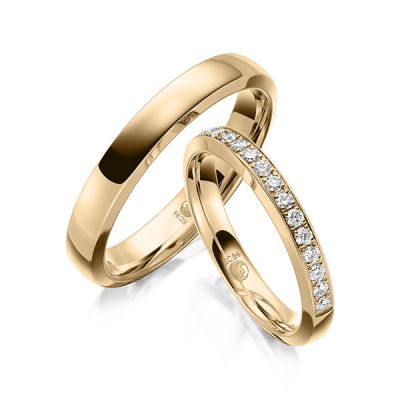 Trauringe / Eheringe Roségold 585 / 0,34 ct. / tw,si