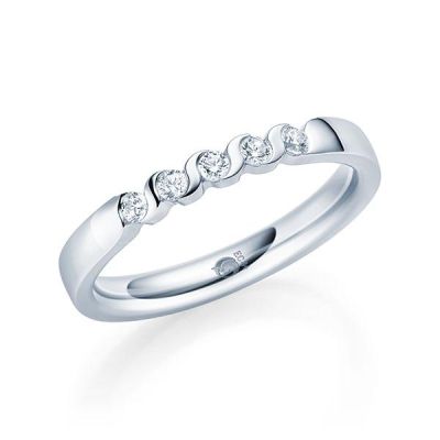 Memoire-Ring Weißgold 585 / 0,20 ct. / tw,si