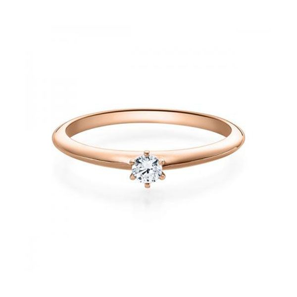 Verlobungsring / Rotgold 585 / 0,10 ct.
