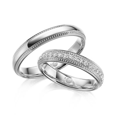 Trauringe / Eheringe Weißgold 585 / 0,285 ct. / tw,si