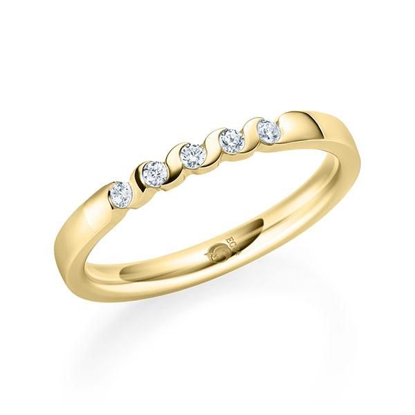Memoire-Ring / Vorsteckring / Gelbgold 585 / 0,15 ct.