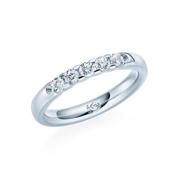 Memoire-Ring / Vorsteckring / Weißgold 585 / 0,35 ct.