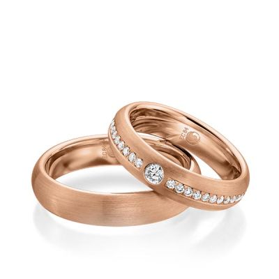 Trauringe / Eheringe Rotgold 585 / 0,54 ct. / tw,si