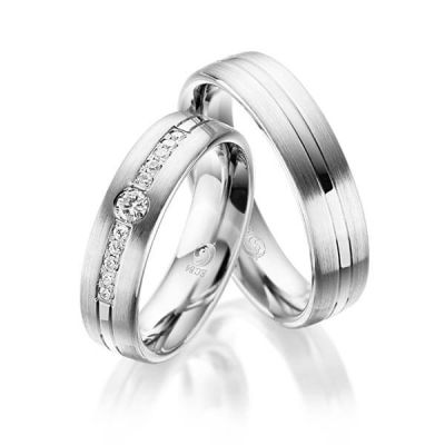 Trauringe / Eheringe Weißgold 585 / 0,20 ct. / tw,si