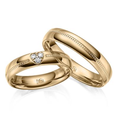 Trauringe / Eheringe Roségold 585 / 0,075 ct. / tw,si