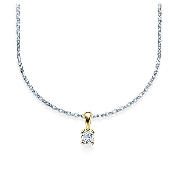 Collier Weißgold Gelbgold 585 / 0,10ct