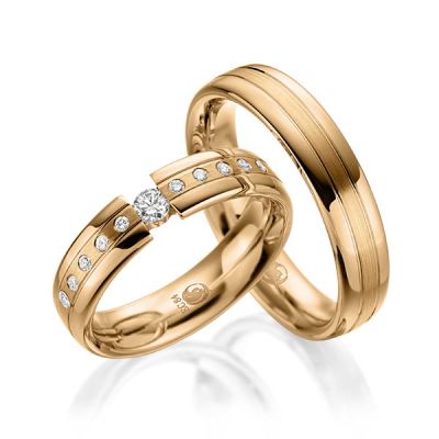 Trauringe / Eheringe Roségold 750 / 0,20 ct. / tw,si