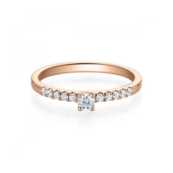 Verlobungsring / Rotgold 750 / 0,28 ct.