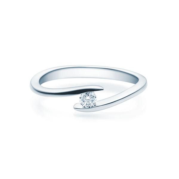 Verlobungsring / Weißgold 585 / 0,10 ct.