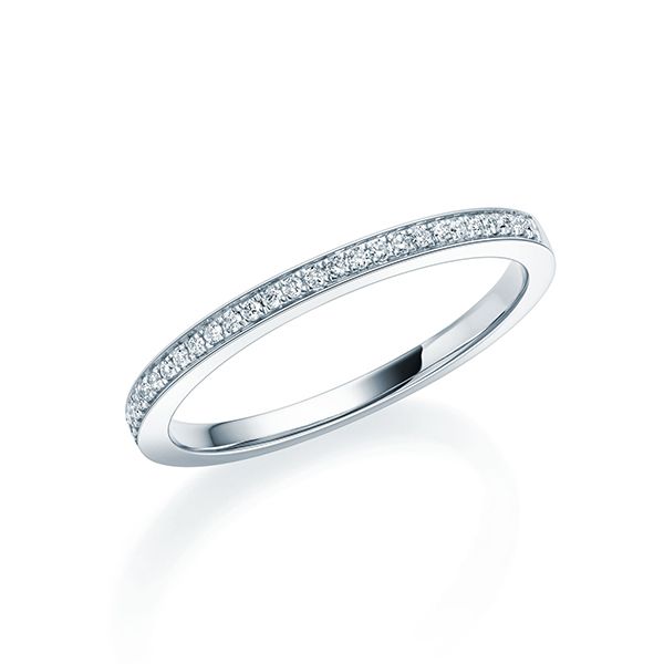 Memoire-Ring / Vorsteckring Weißgold 750 / 0,09 ct.
