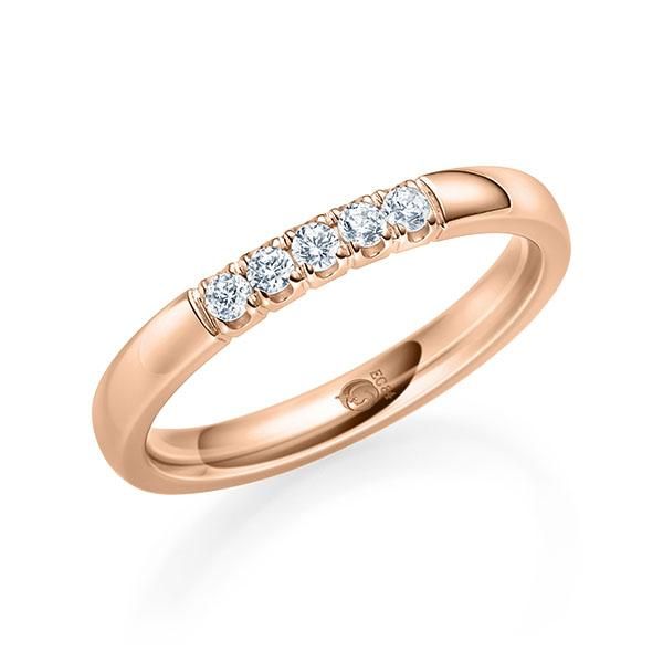 Memoire-Ring / Vorsteckring / Rotgold 585 / 0,15 ct.