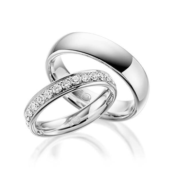 Paar Trauringe / Eheringe / Platin 950 / 1,16 ct.