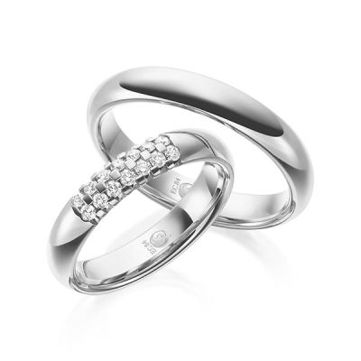 Trauringe / Eheringe Weißgold 585 / 0,28 ct. / tw,si