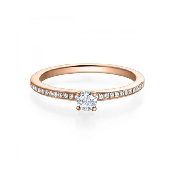 Verlobungsring Rotgold 750 / 0,199 ct.