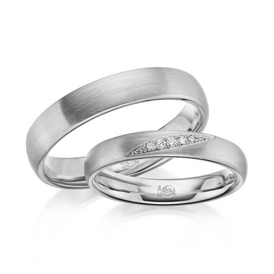 Trauringe / Eheringe Platin 950 / 0,036 ct. / tw,si