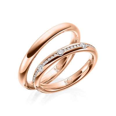 Trauringe / Eheringe Rotgold 585 / 0,22 ct. / tw,si