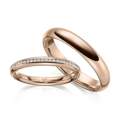 Trauringe / Eheringe Rotgold 585 / 0,145 ct. / tw,si