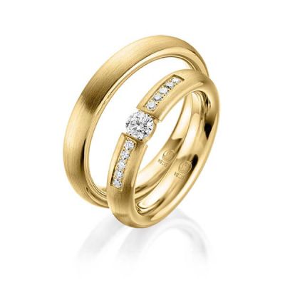 Trauringe / Eheringe Gelbgold 585 / 0,30 ct. / tw,si