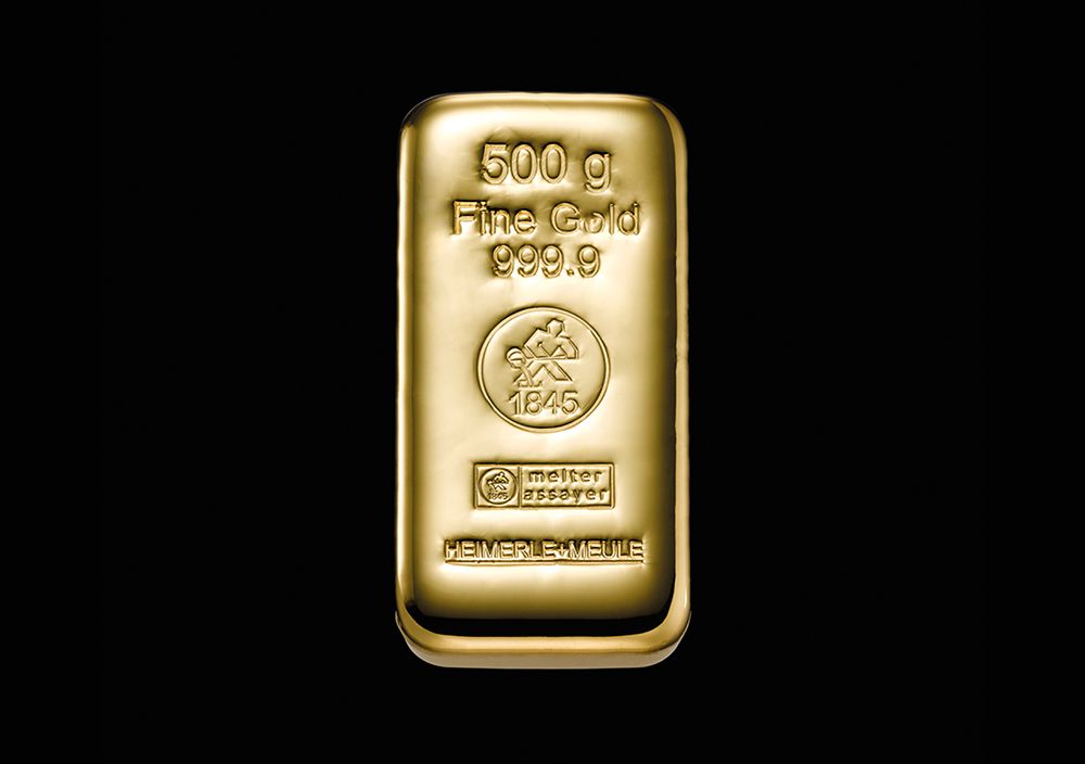 Gegossene Gold- und Silberbarren