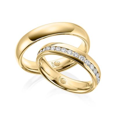 Trauringe / Eheringe Gelbgold 585 / 0,80 ct. / tw,si