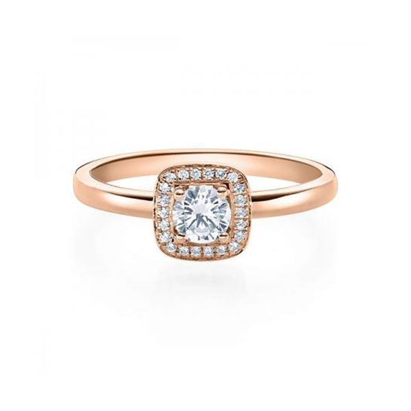Verlobungsring / Rotgold 750 / 0,294 ct.