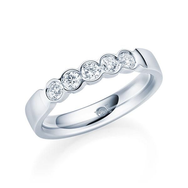 Memoire-Ring / Vorsteckring / Weißgold 585 / 0,35 ct.