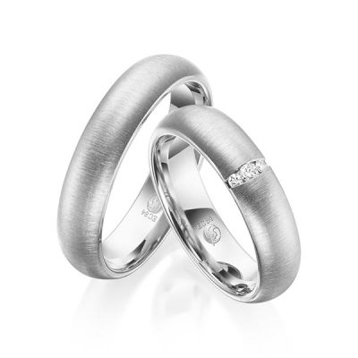 Trauringe / Eheringe Weißgold 585 / 0,05 ct. / tw,si